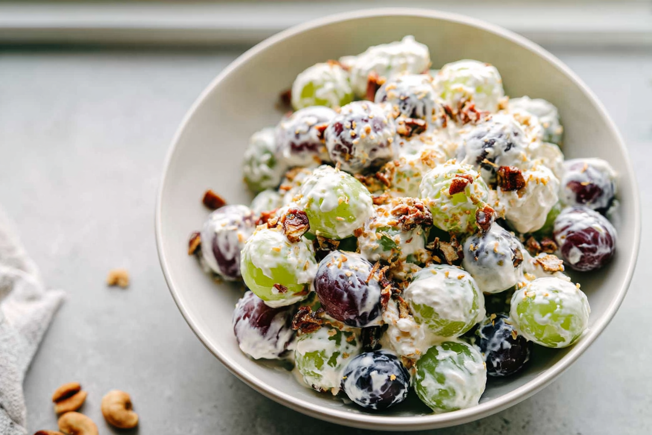 Sweet & Tangy Perfection: Creamy Vanilla Sour Cream Grape Salad